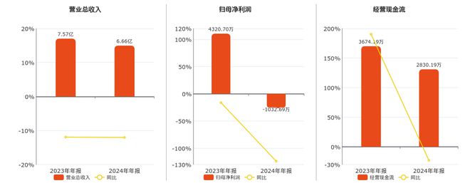 中电电机(603988SH)2024年净利润为-103269万元同比由盈转亏(图1)