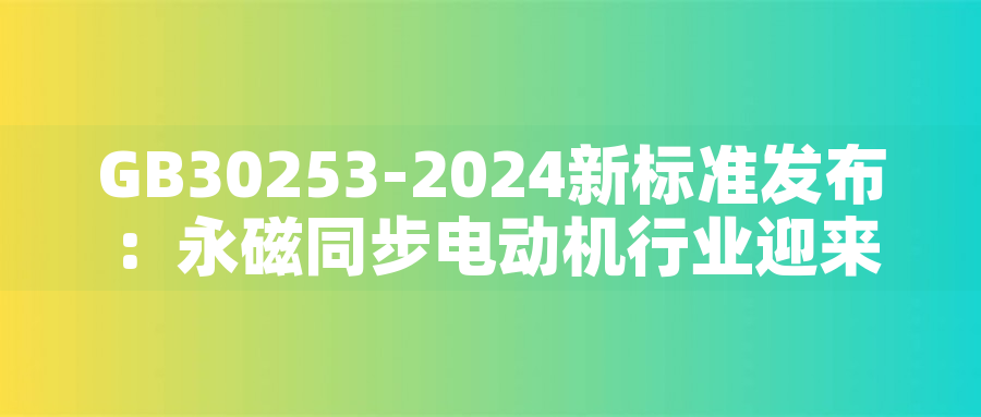 GB30253-2024新标准发布：永磁同步电动机行业迎来绿色革命(图1)
